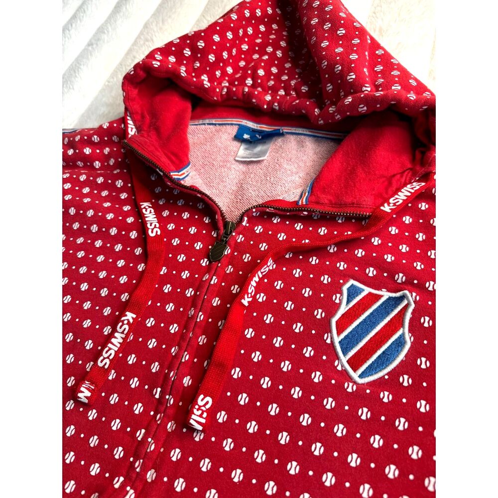 Men's Vintage K-Swiss Red Hoodie - XXLarge